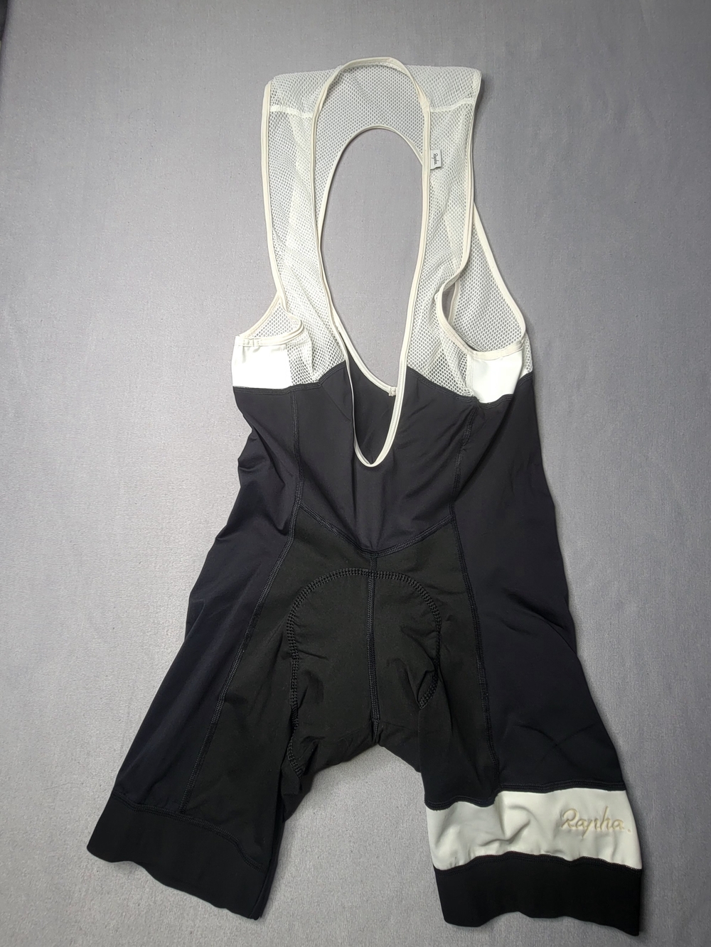Rapha Mens  Black and White Cycling Bib Short And Tights Padded Chamois Size M